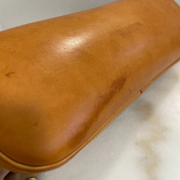 Dooney & Bourke Tan Canvas & Leather Vintage CABRIOLET Dome Satchel/Crossbody - Picture 14 of 16